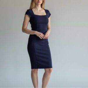 Parker Women's Navy Blue Drop Shoulder A Line Dress Medium